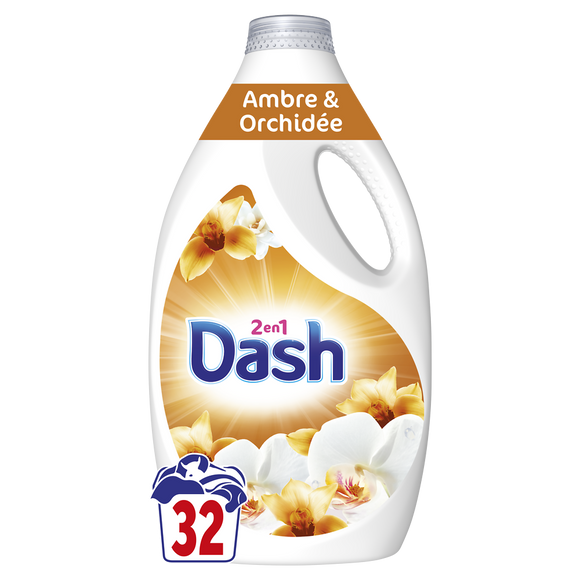 Lessive liquide Ambre et Orchidée DASH - x32