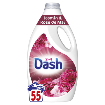 Lessive liquide jasmin et rose de mai DASH - x55