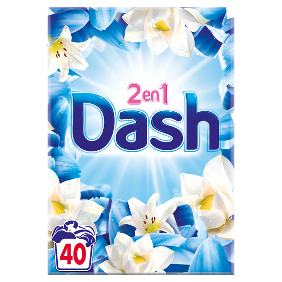 Lessive poudre détergent air frais et flr.blanches DASH x44d
