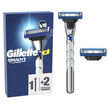 Rasoir mach 3 turbo GILLETTE +2 recharges