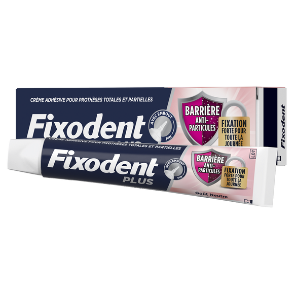 Crème fixative FIXODENT plus barrière anti-particules neutre 40g