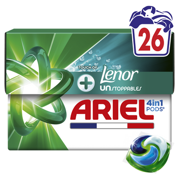 Lessive ARIEL All-in-1 Pods détergent Unstoppable aérien 26 doses