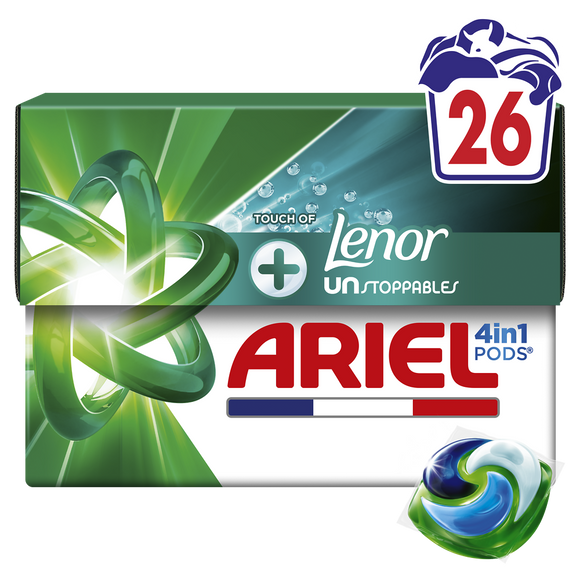Lessive ARIEL All-in-1 Pods détergent Unstoppable aérien 26 doses