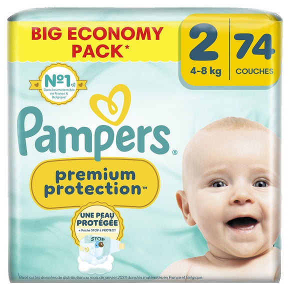 Couches PAMPERS Premium Protection T2 x74