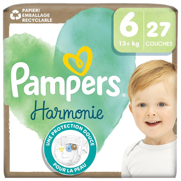 Couches PAMPERS harmonie géant T6 X27