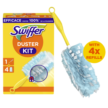 SWIFFER Kit De Dépoussiérage (1 Manche + 4 recharges)