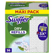Lingettes balai SWIFFER système anti-poussière clean&fresh x36