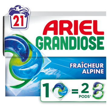 ARIEL - Lessive en doses - Alpine - 21 lavages - 762 g
