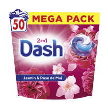 Lessive Pods 2in1 DASH Jasmin et Rose de Mai 50 lavages