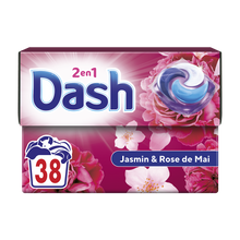 Lessive pods détergent 2in1 DASH jamsin et rose 38 doses
