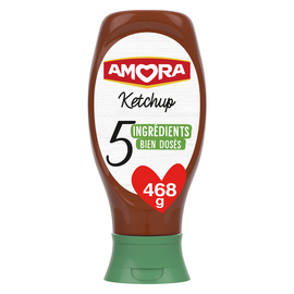 Ketchup 5 ingrédients AMORA flacon souple 468g