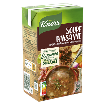 Soupe paysanne lentilles,lard fumé petits légumes KNORR, 1 litre