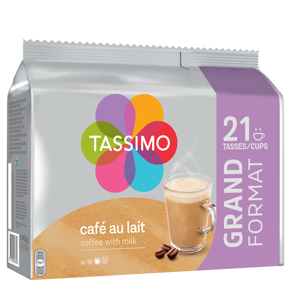 Café dosettes TASSIMO Café au Lait - Compatible TASSIMO - x21