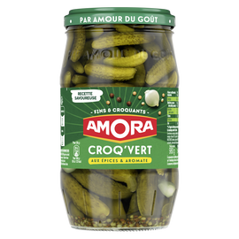 Cornichons fins Croq'Vert AMORA, bocal de 540g