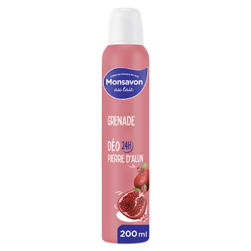 Déodorant à la pierre d'alun parfum grenade hibiscus MONSAVON, 200ml