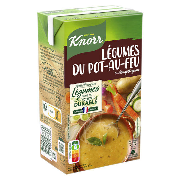 Soupe Secrets de grand mère aux légumes du pot au feu au bouquet garniKNORR,brique de 1 litre