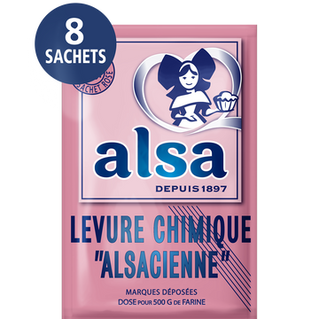 Levure chimique AlSA, sachet de 8 soit 88g