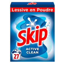Lessive poudre active clean SKIP baril 27 lavages 1,890kg