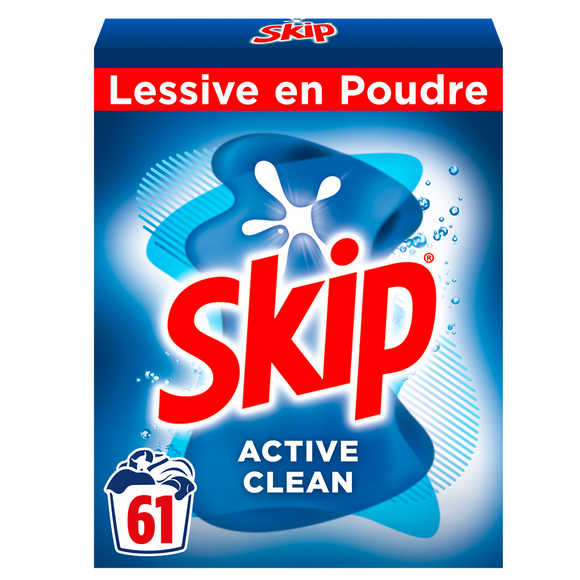 Lessive en poudre active clean SKIP 61 lavages