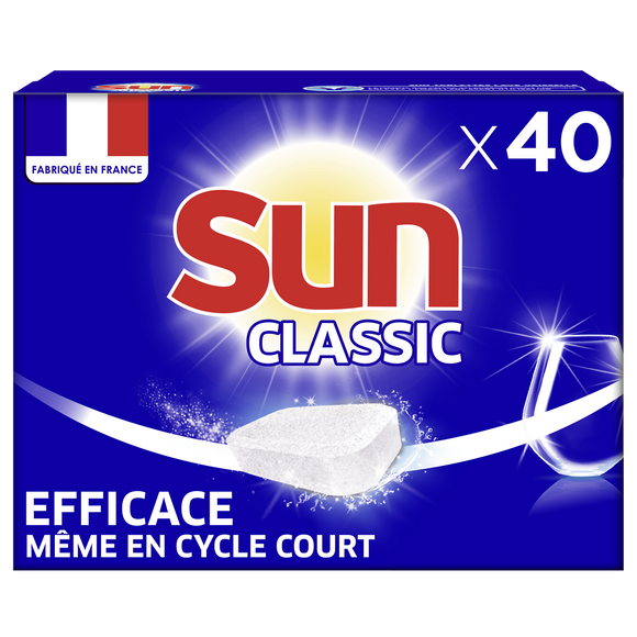 Pastilles lave vaisselle Clean Boost  classique SUN, 40 doses 380g