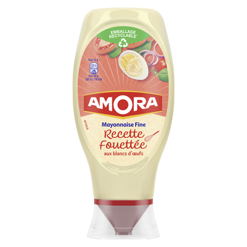 Mayonnaise fine recette fouettée AMORA, tube de 398g