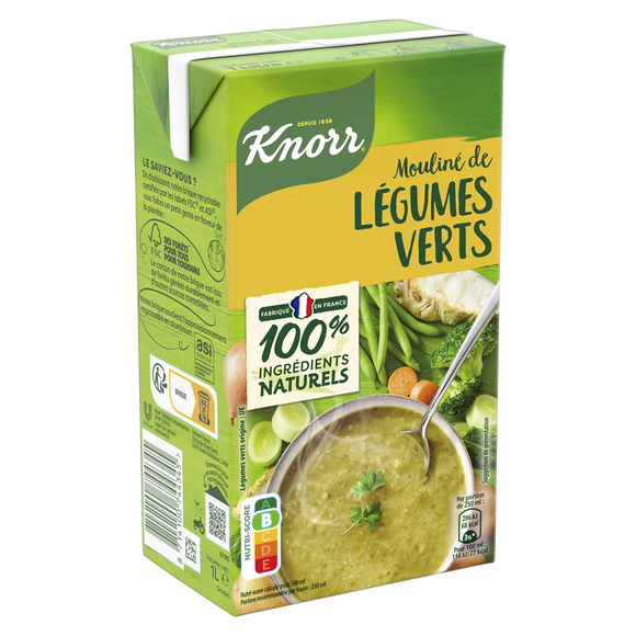 Soupe moulinée de légumes verts riche en légumes KNORR, 1l
