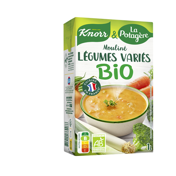 Soupe Mouliné légumes variés du potager BIO KNORR & LA POTAGERE, Brique 1L