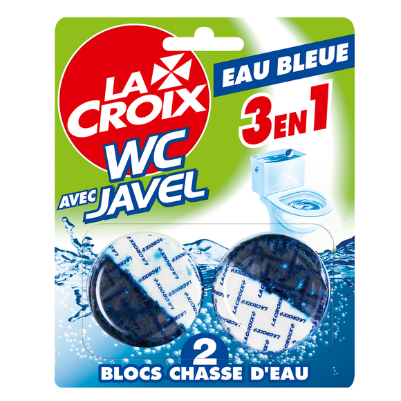 Bloc chasse d'eau WC javel Eau Bleue LA CROIX - x2