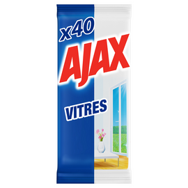 Lingettes spéciales vitres AJAX, x40