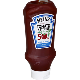 Tomato Ketchup -50% sel & sucre, HEINZ, Top Down, 435g