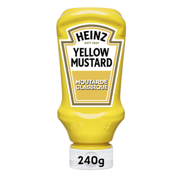 Moutarde Yellow mustard classic HEINZ, flacon souple de 240g