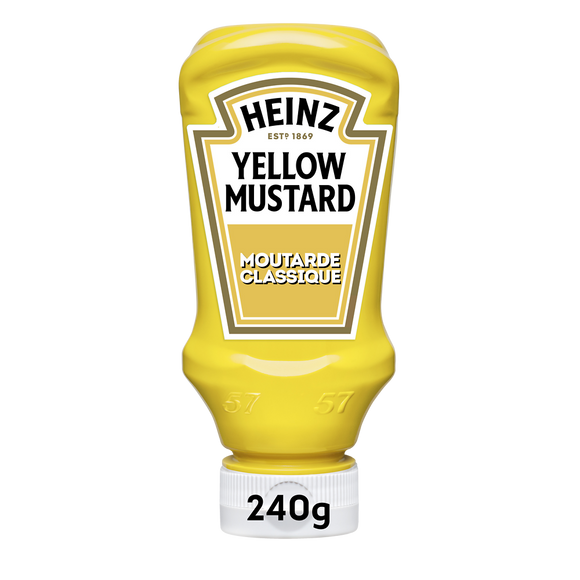 Moutarde Yellow mustard classic HEINZ, flacon souple de 240g