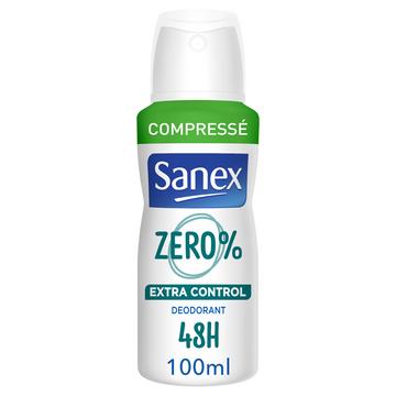 Déodorant compressé zéro % protect & control SANEX, spray de 100ml