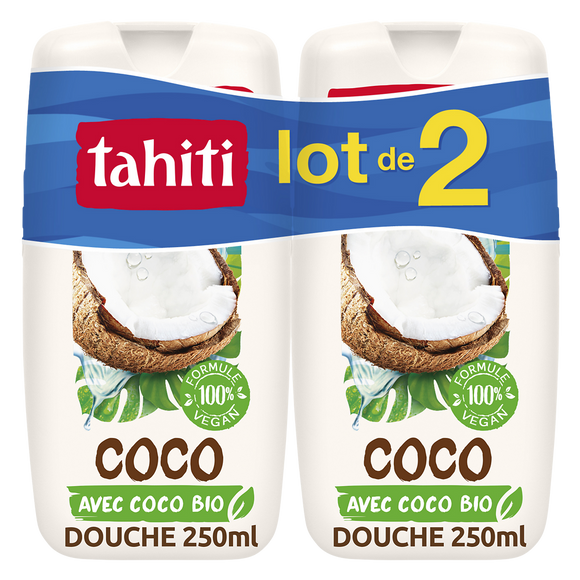 Douche origine coco nourrissante TAHITI, flacon 2x250ml