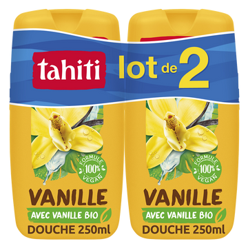 Douche origine vanille gourmande TAHITI, flacon 2x250ml