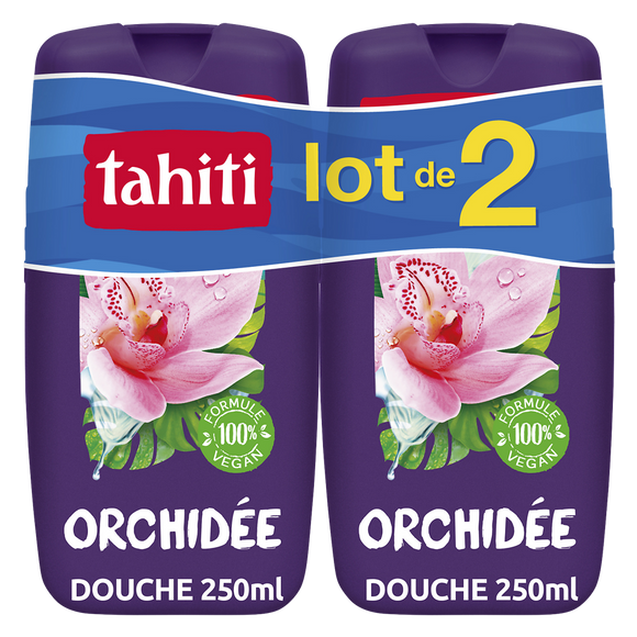 Gel douche origine orchidée relaxante TAHITI flacon 2x250ml