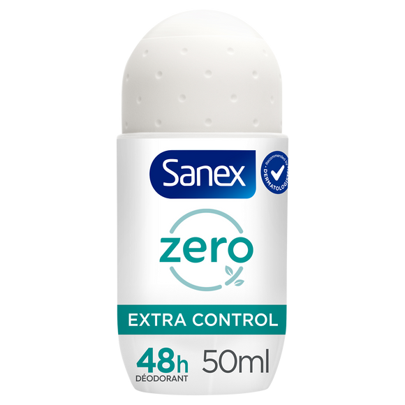 Déodorant extra control 0% 48h SANEX, bille de 50ml