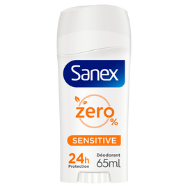 Déodorant 24H de protection 0% sensitive SANEX, stick de 65ml