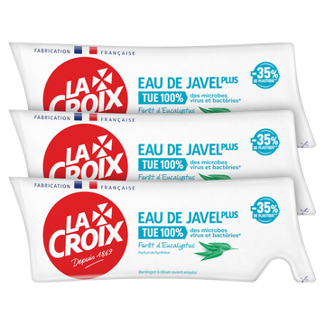 Eau de javel plus eucalyptus LA CROIX tripack 3x250ml