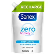 Gel douche SANEX essentiel Zéro famille - recharge doypack 1L