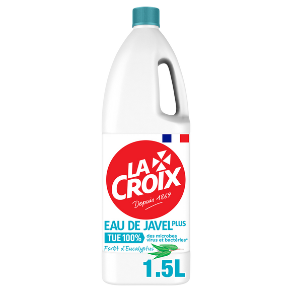 Eau de javel fraicheur forêt d'eucalyptus LA CROIX plus bidon 1,5L