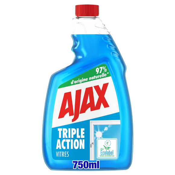 Recharge nettoyant vitres triple action AJAX 750ml spray