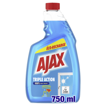 Recharge nettoyant vitres triple action AJAX 750ml spray