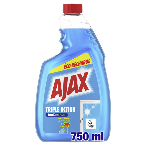 Recharge nettoyant vitres triple action AJAX 750ml spray