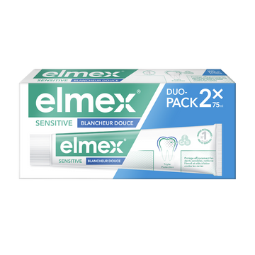 Dentifrice ELMEX sensitive blancheur 0 colorant dents sensibles - lot2x75ml