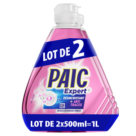 Liquide vaisselle expert anti-traces PAIC 2x500ml