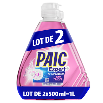 Liquide vaisselle expert anti-traces PAIC 2x500ml