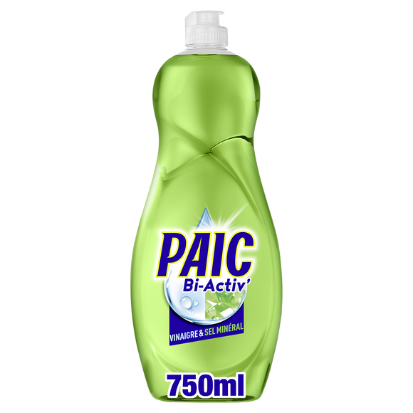 Liquide vaisselle main PAIC Bi-activ vinaigre & sel minéral - 750ml