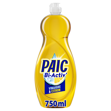 Liquide vaisselle vinaigre & citron PAIC flacon 750ml