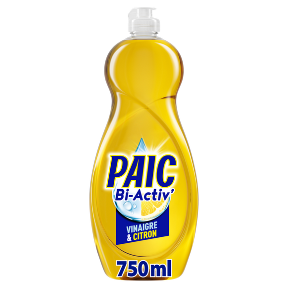 Liquide vaisselle vinaigre & citron PAIC flacon 750ml